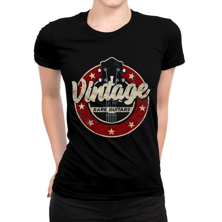 Vintage Electric Guitar Player Rock And Roll Fan Guitarist Women T-shirt