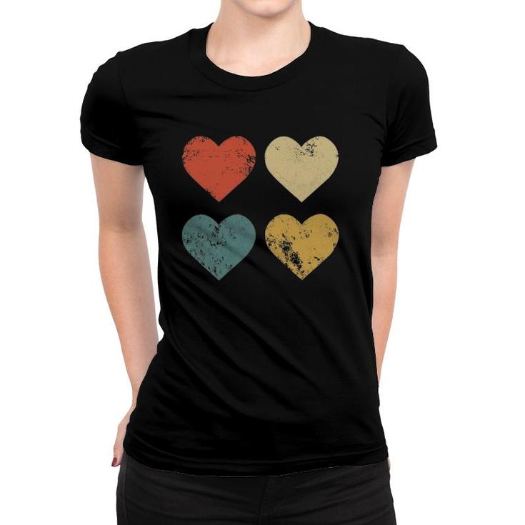 Vintage Hearts Cool Retro Valentines Day Gift For Women Men Women T-shirt