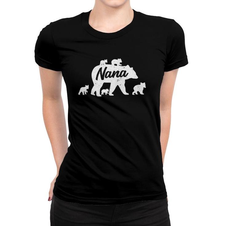 Vintage Nana Grandma Bear With 5 Cub Mother's Day Women T-shirt