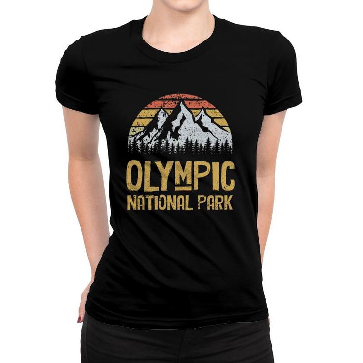 Vintage Olympic National Park Mountain Washington Women T-shirt