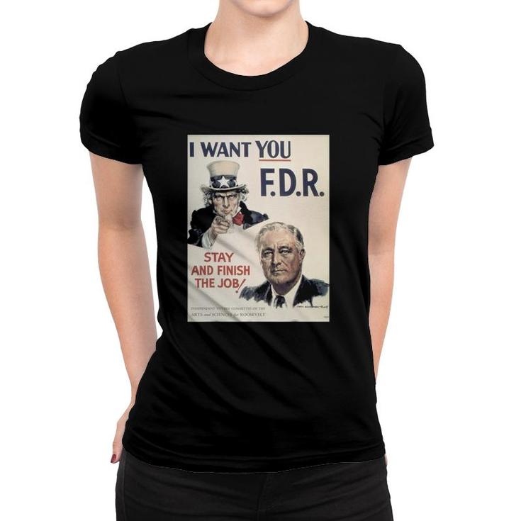 Vintage Poster - I Want You Fdr Retro Women T-shirt