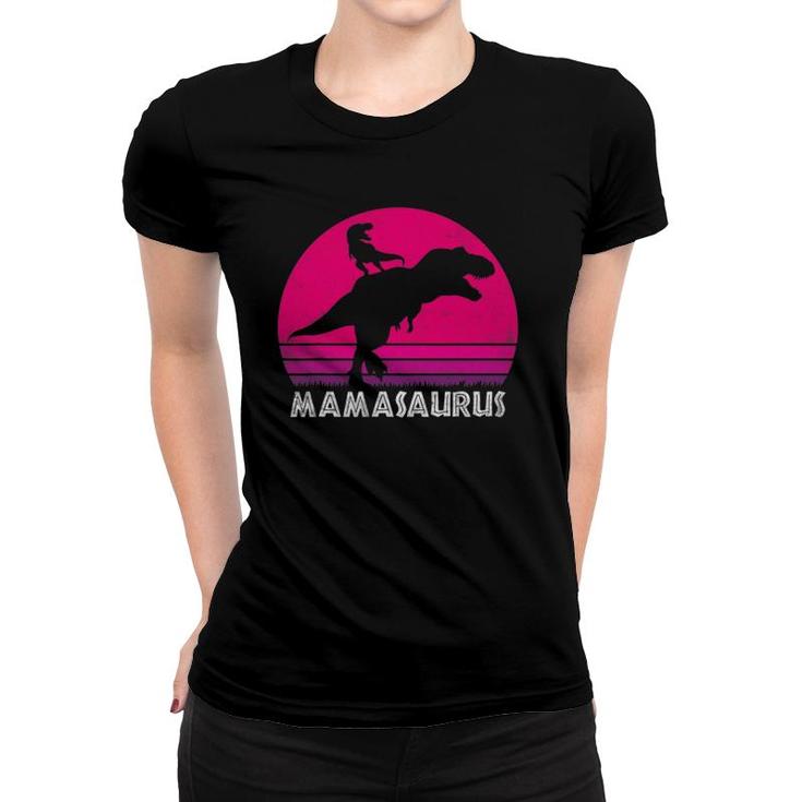 Vintage Retro 1 Kid Mamasaurus Sunset Funny Gift For Mother Women T-shirt