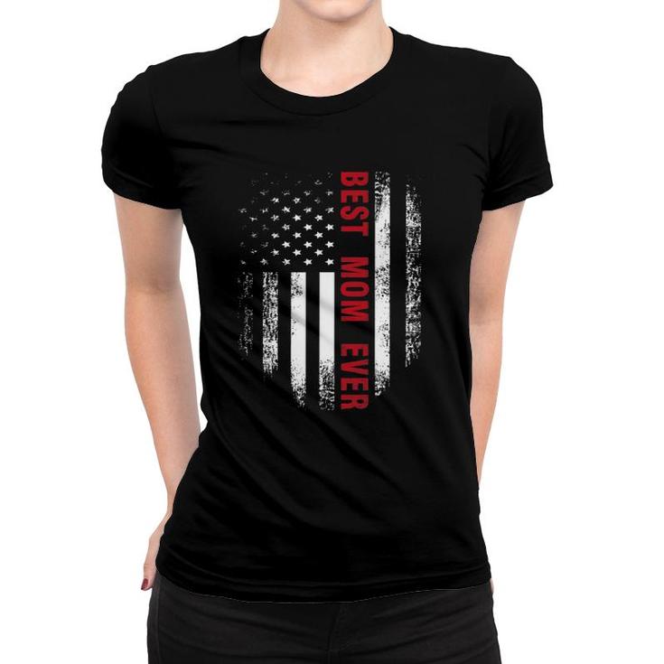 Vintage Usa Best Mom Ever American Flag Mother's Day Gift Women T-shirt