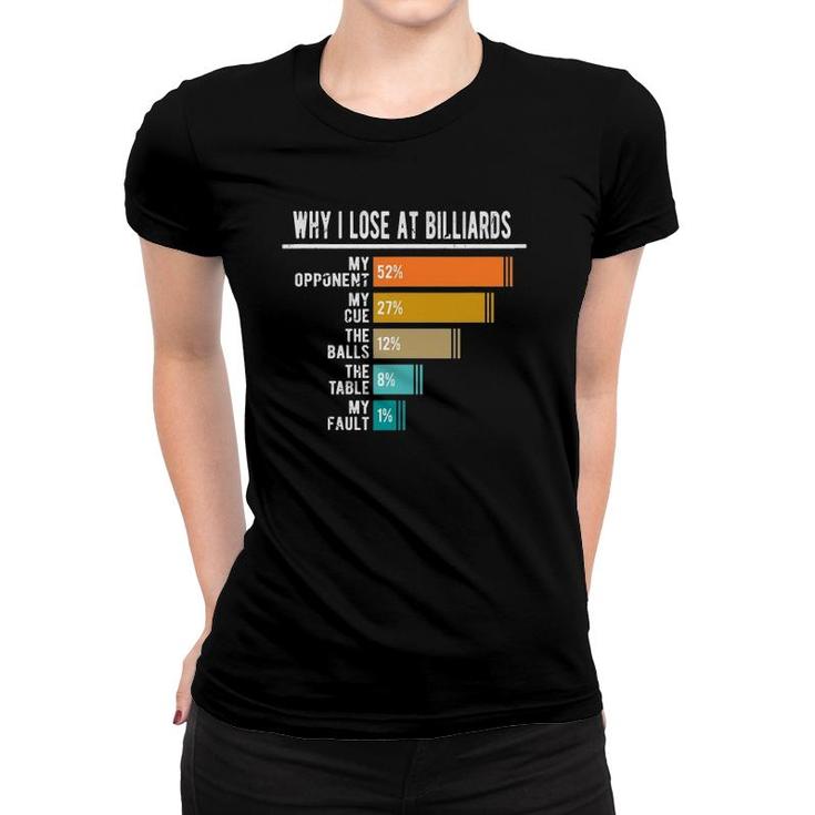 Why I Lose At Billiards Women T-shirt