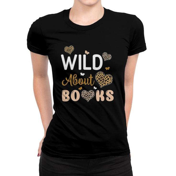 Wild About Books Leopard I Love Reading Book Lover Women T-shirt