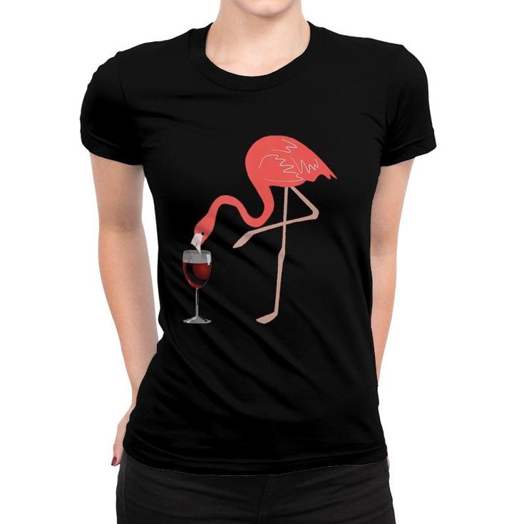 Wine Lover's Pink Flamingo Fun Party Gift Tank Top Women T-shirt