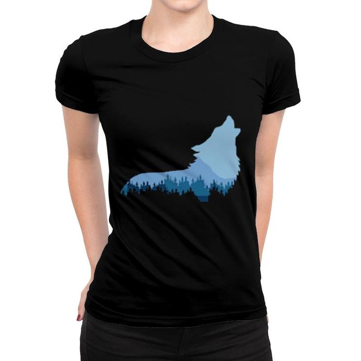Wolf Double Exposure Women T-shirt