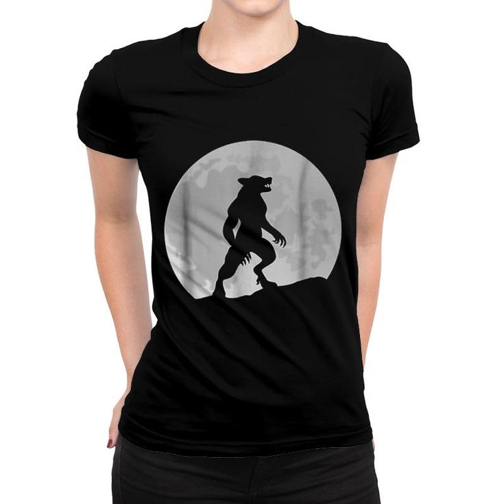 Wolf Man And Moon Women T-shirt