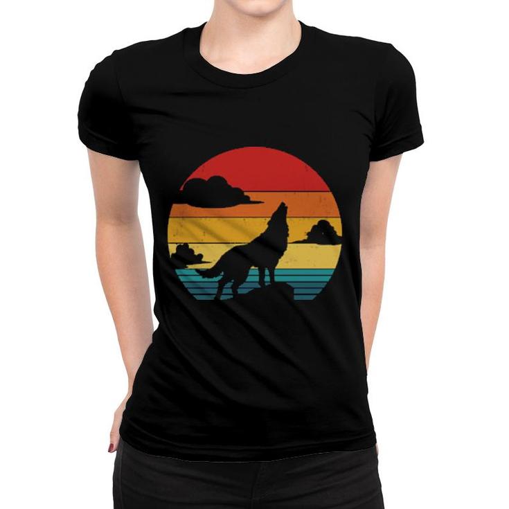 Wolf Vintage Sunset Women T-shirt