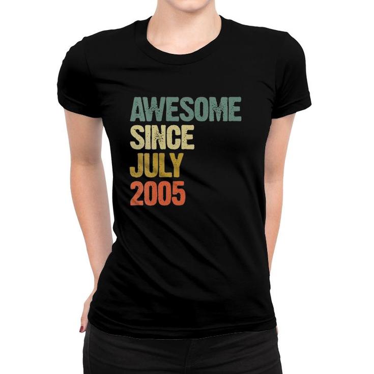 Womens Awesome Since July 2005 16 Years Old 16Th Birthday Gift V-Neck Women T-shirt