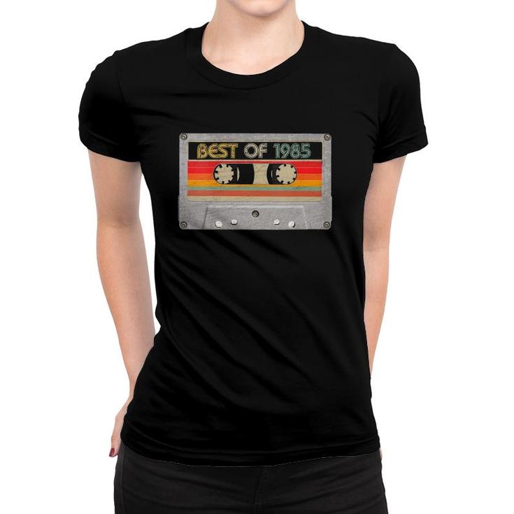 Womens Best Of 1985 36Th Birthday Gifts Cassette Tape Vintage V-Neck Women T-shirt