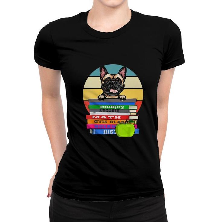Womens Books Dog Book Lover V Neck Women T-shirt