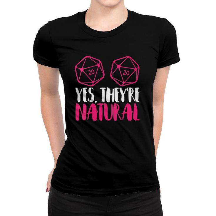 Womens Funny Rpg Nat 20 Yes, They're Natural D20 V-Neck Women T-shirt