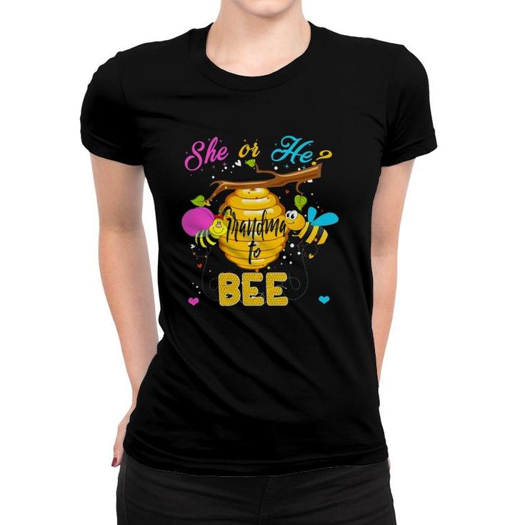 Womens Gender Reveal What Will It Bee Tees He Or She Grandma Women T-shirt