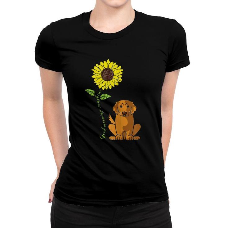 Womens Good Morning Sunshine Golden Retriever Mother Sunflower Women T-shirt