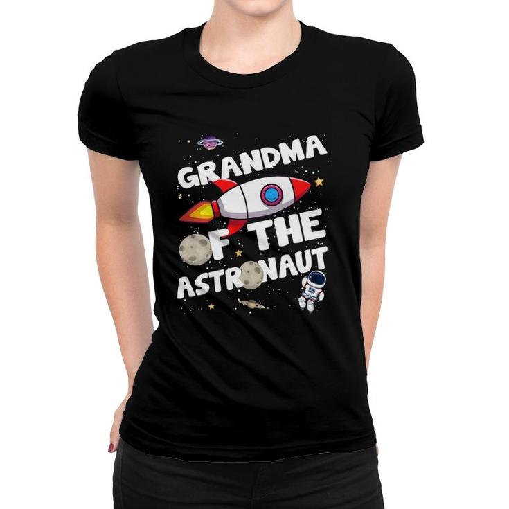 Womens Grandma Of The Astronaut Space Theme Birthday Party Gram V-Neck Women T-shirt