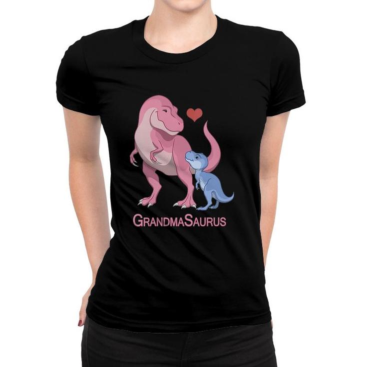 Womens Grandmasaurus Grandmother & Baby Boyrex Dinosaurs V-Neck Women T-shirt