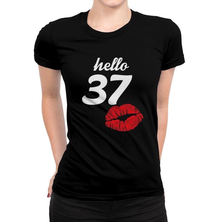 Womens Hello 37 Years Old Gifts For Women's 37Th Birthday Gifts Women T-shirt