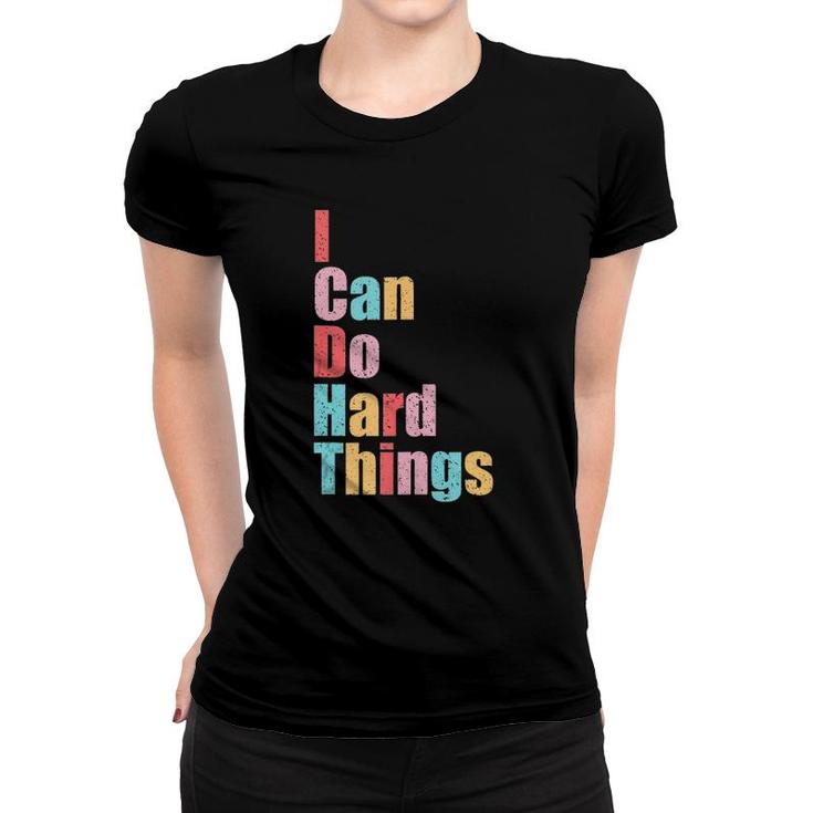 Womens I Can Do Hard Things Vest Workout Summer Casual  Women T-shirt