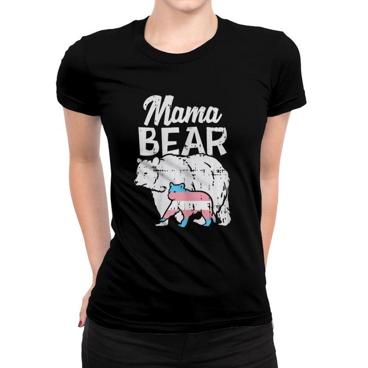 Womens Mama Bear Transgender Trans Pride Flag Transexual Lgbt Gift Women T-shirt