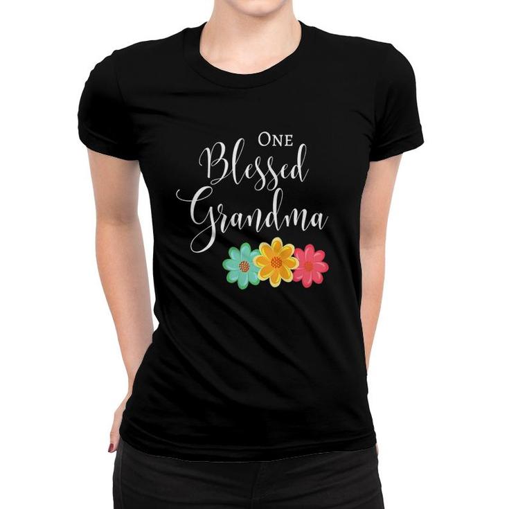Womens One Blessed Grandma Gift For Grandmother  Women T-shirt