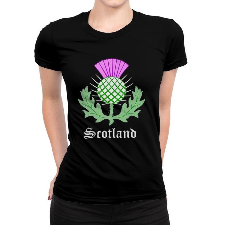 Womens Scottish Thistle Flower Celtic Symbol Scotland Gifts V-Neck Women T-shirt