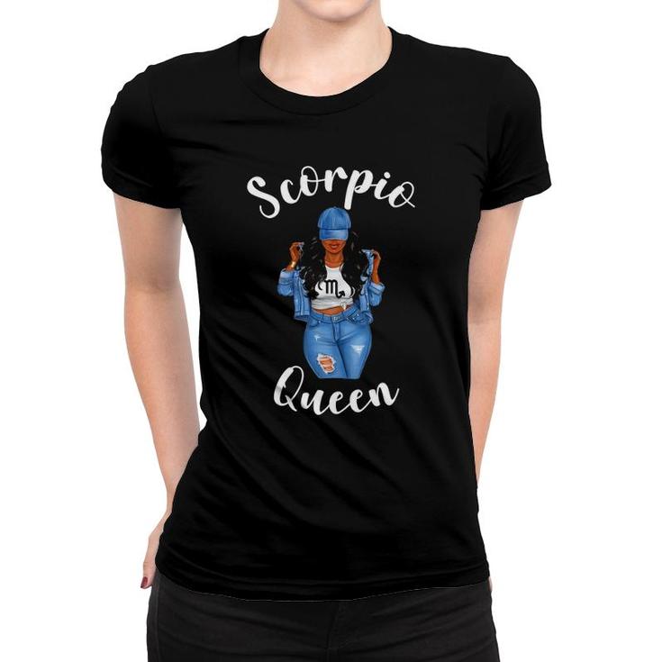 Womens Streetwise Scorpio Queen Black Womens Zodiac Birthday Cool Women T-shirt