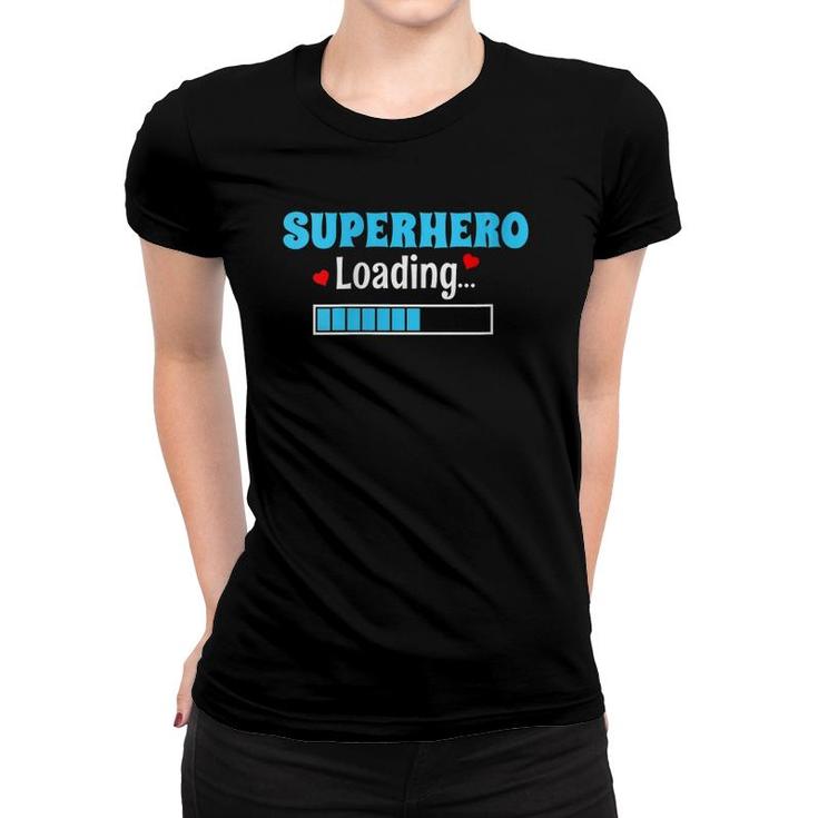 Womens Superhero Loading Funny Pregnancy Motherhood Women T-shirt