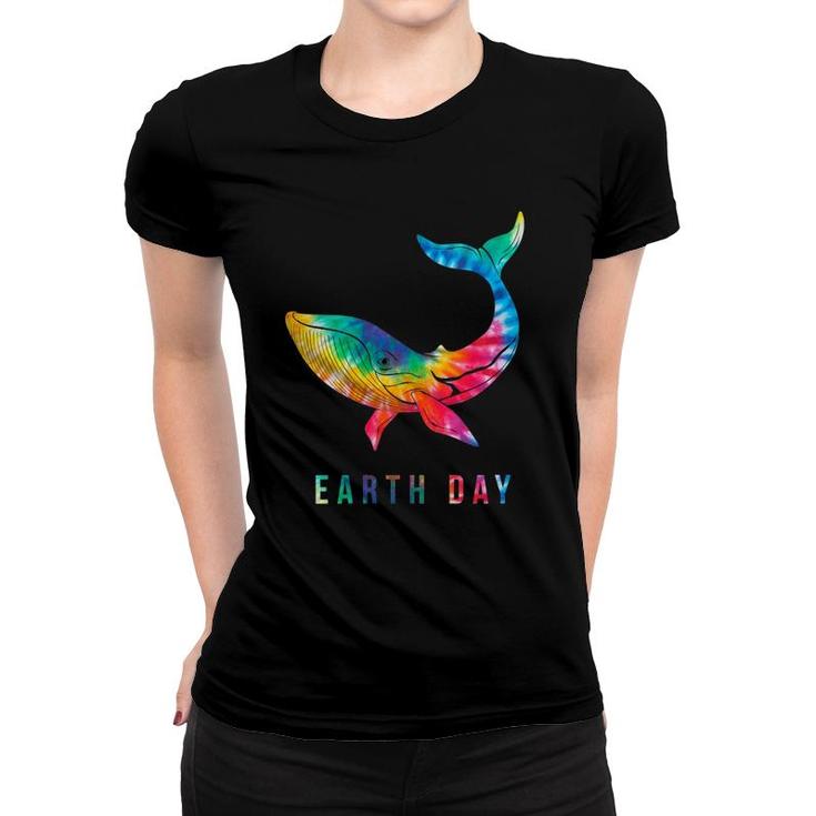 Womens Tie Dye Whale Lover Earth Day 2022 Costume Environmental  Women T-shirt