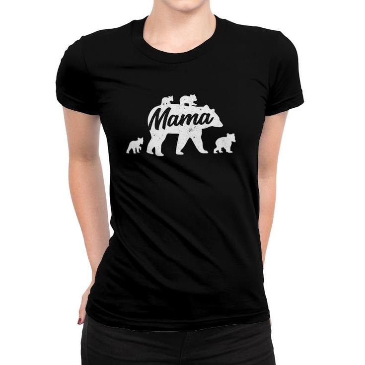Womens Vintage Mama Bear With 4 Cub Mother's Day Women T-shirt