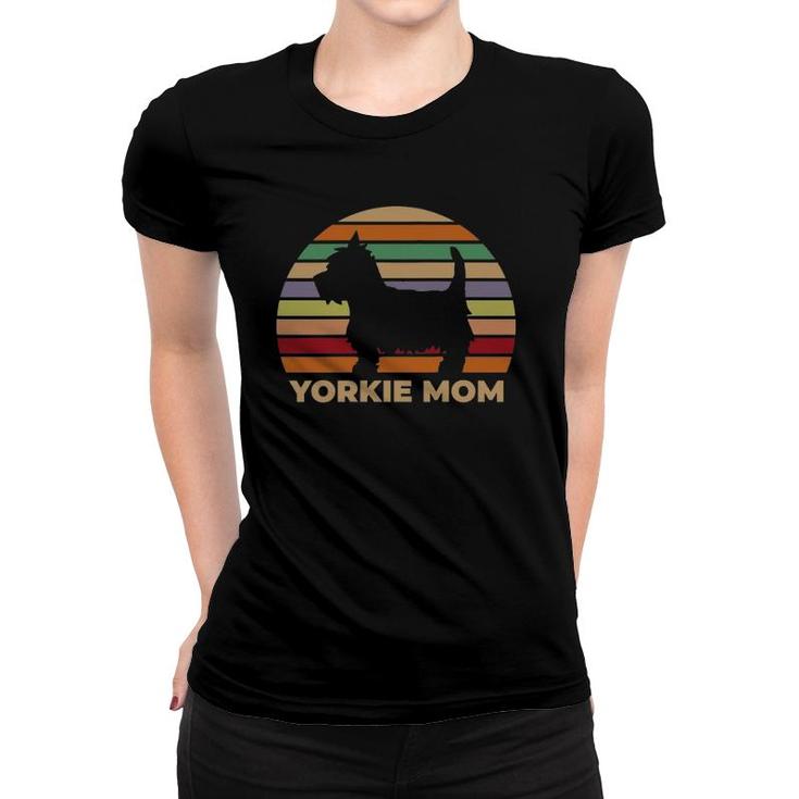 Womens Yorkie Mom Women Girls Retro Vintage Yorkshire Terrier Gift  Women T-shirt