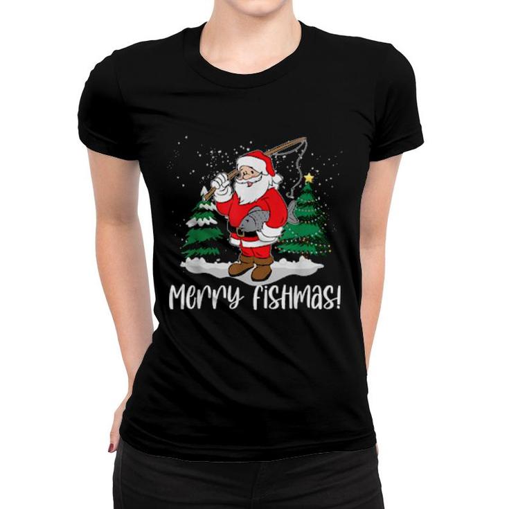 Xx2n Merry Fishmas Santa Christmas Merry Xmas Fishing  Women T-shirt