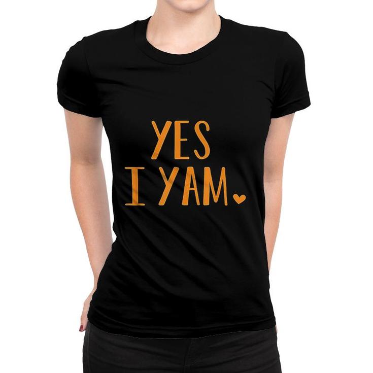 Yes I Yam Funny Thanksgiving Halloween Matching Couple Gift Women T-shirt