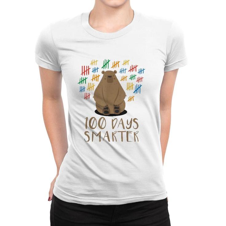 100 Days Of School Bear 100 Days Smarter Tee Women T-shirt