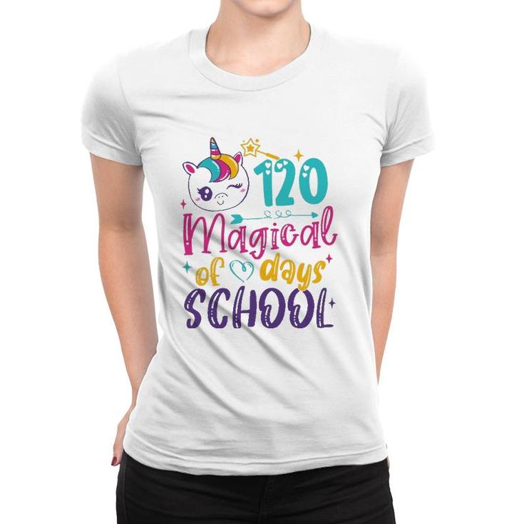 120Th Day Of School Unicorn 120 Magical Days Teacher Girls Women T-shirt