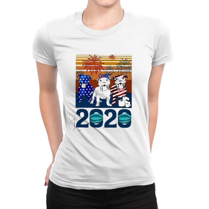 2020 Colorful Pitbull Vintage Version Women T-shirt