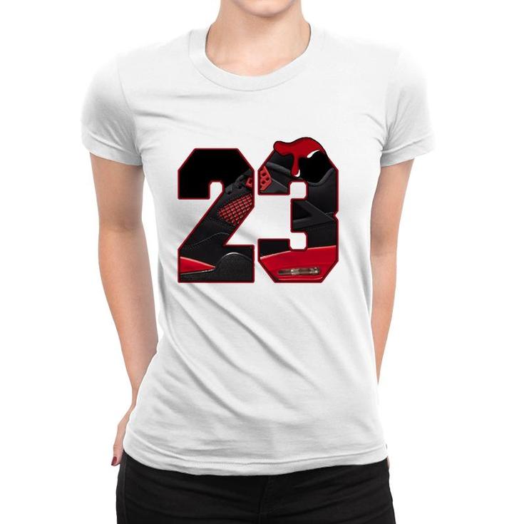 4 Red Thunder To Matching Number 23 Retro Red Thunder 4S Tee  Women T-shirt