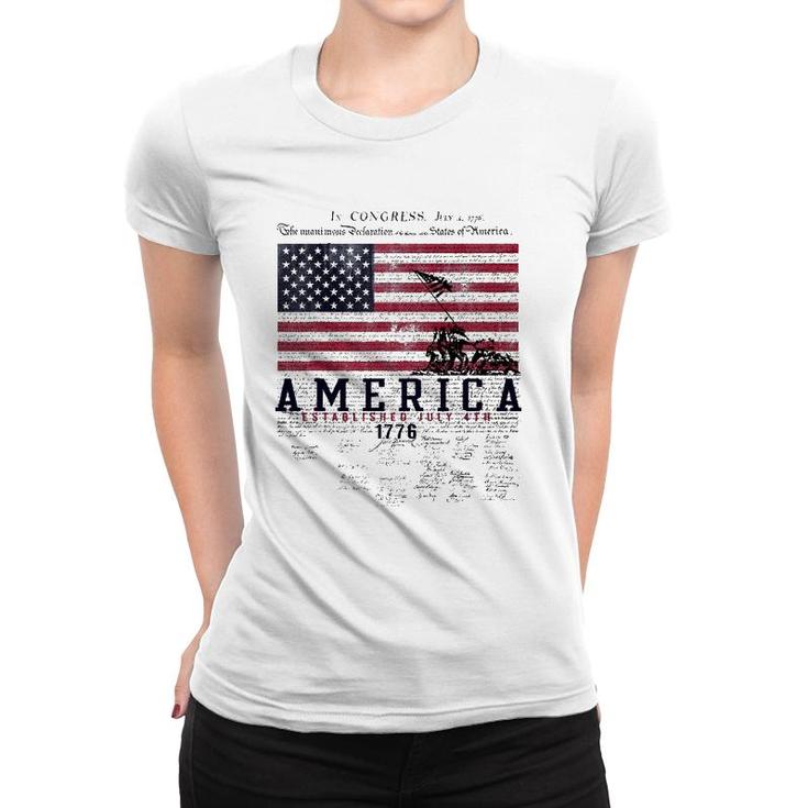 4Th Of July America Established July 4Th 1776 Ver2 Women T-shirt