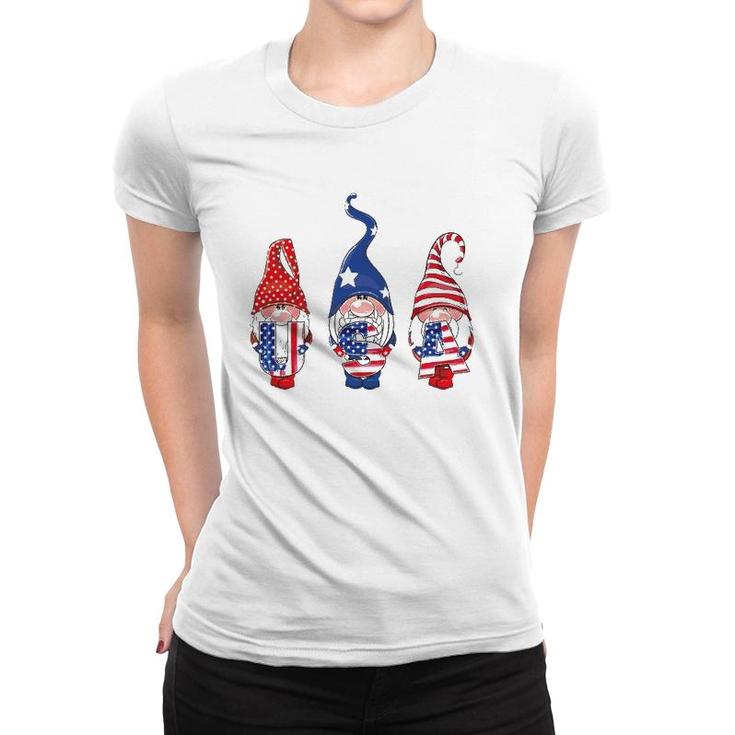 4Th Of July American Flag Gnomes Women Men Girls Boys Kids Women T-shirt