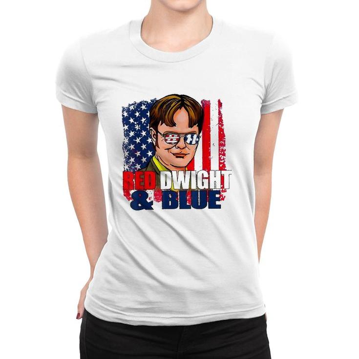 4Th Of July Merica Red - Dwights And Blue American Flag Women T-shirt