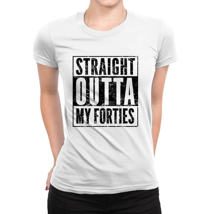 50 Years Straight Outta My Forties Funny 50Th Birthday Gift Women T-shirt