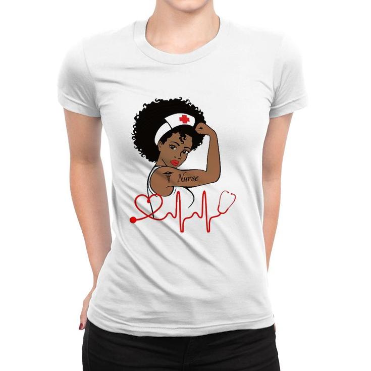 African American Nurse Strong Melanin Girl, Melanin Nurse Women T-shirt
