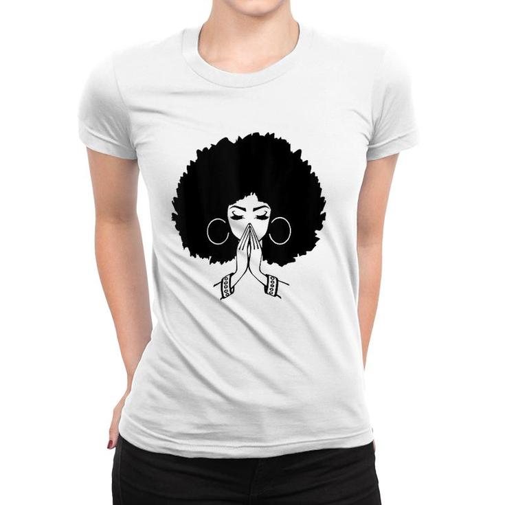Afrocentric S For Women Afro Lady Pray  Women T-shirt