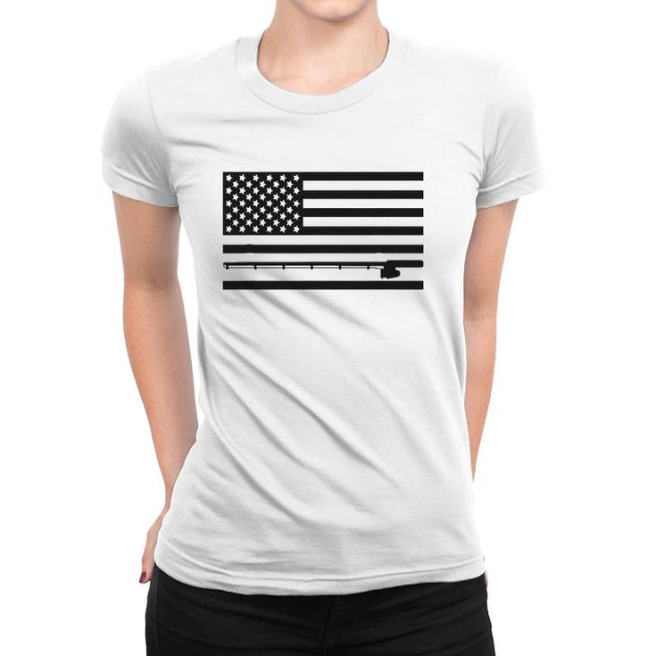 American Flag Fishing Apparel - Fishing Women T-shirt