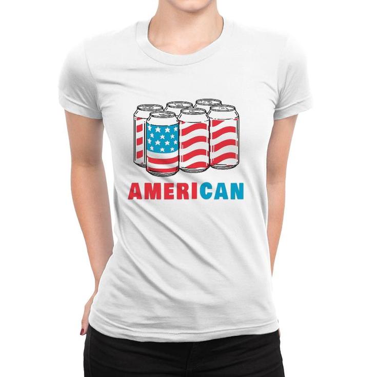 American Funny 4Th Of July Beer Patriotic Usa Flag Merica Women T-shirt