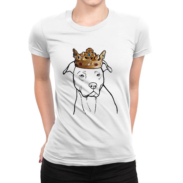 American Pit Bull Terrier Dog Wearing Crown Women T-shirt