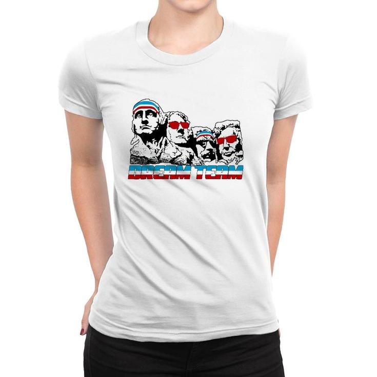 American Usa Flag Dream Team Funny Patriotic Retro Vintage Women T-shirt
