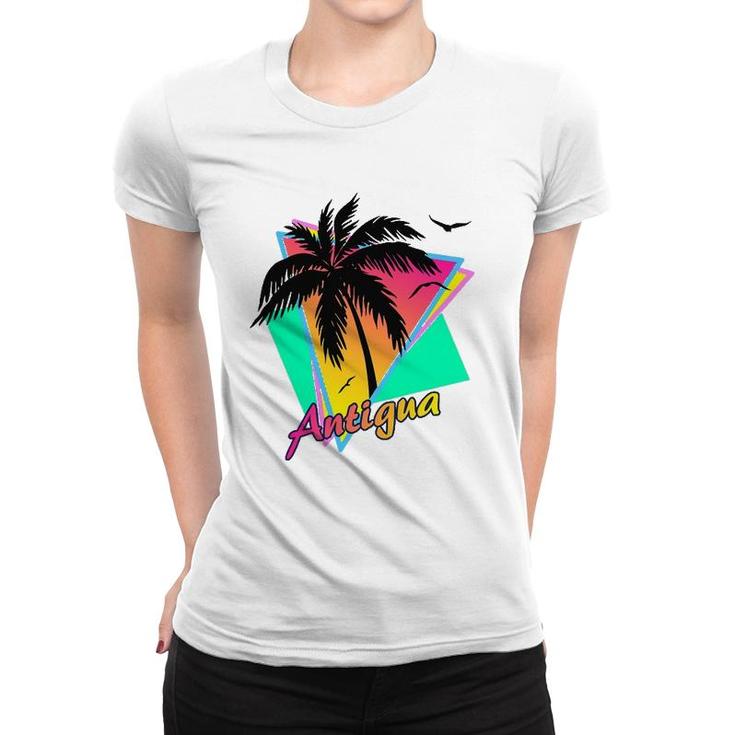 Antigua Tropical Summer Beach Palm Tree Sunset Women T-shirt