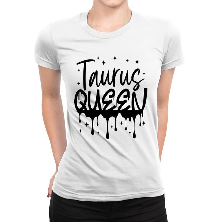 April Women Taurus Queen Glitter Black Birthday Gift Women T-shirt