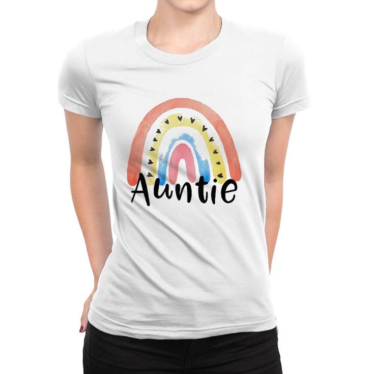 Auntie Rainbow For Women Aunt Christmas Mother's Day Niece  Women T-shirt